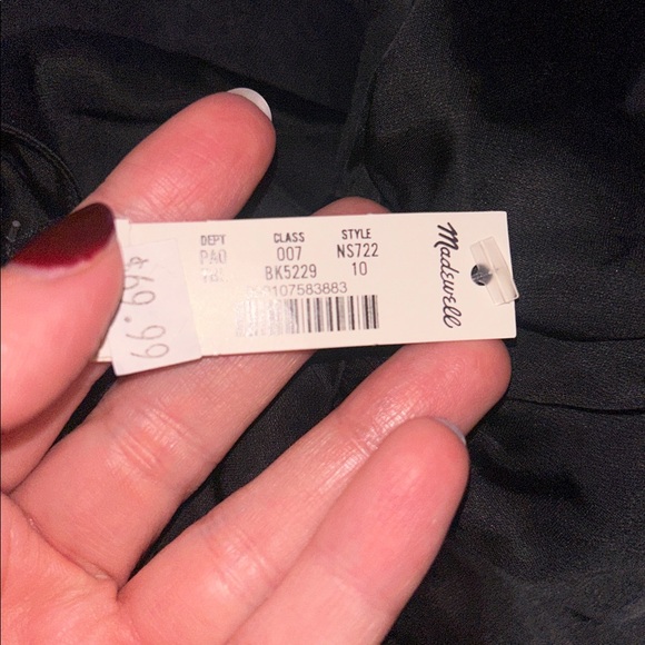 NWT Madewell Satin Long-Sleeve Peplum Top - Picture 6 of 6